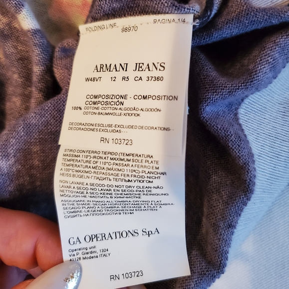 NWOT Armani Jeans Navy Floral Cardigan sz 46/XL - Picture 5 of 5